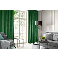 Zasłona ciemnozielona z tkaniny welwetowej 140x270 cm taśma ROSA Design 91 Eurofirany