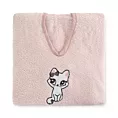 Ponczo kąpielowe dziecięce 60x120 cm bawełniany kolor różowy z kapturem i aplikacja kotka 310 g/m2 BABY 72 Eurofirany