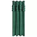 Zasłona ciemnozielona zdobiona falbanami z welwetu 140x250 cm przelotka SAMI Eurofirany