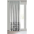 Zasłona srebrna zdobiona falbanami z welwetu 140x270 cm taśma DANI Eurofirany