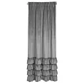 Zasłona stalowa z welwetu zdobiona falbanami 140x270 taśma CHARLOTTE 1 Eurofirany
