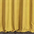Zasłona szyta na taśmie 5 cm musztardowa z miękkiej, matowej tkaniny w drobny geometryczny wzór