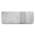 Ręcznik kąpielowy 50x90 cm bawełniany kolor srebrny zdobiony bordiura w paski 550 g/m2 AURA Eurofirany
