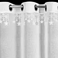 Firana świąteczna biała z etaminy zdobiona aplikacją z motywem gwiazdek 140x250 cm przelotki - XMAS Eurofirany