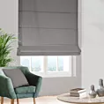 Roleta rzymska szara z tkaniny typu Blackout zaciemniającej w 100%