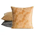 Poszewka na poduszkę 45x45 cm welwetowa z miękkiego welwetu z nadrukiem liści palmy pomarańczowa VELVET 74 EUROFIRANY PREMIUM