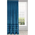 Zasłona granatowa z welwetu zdobiona falbanami 140x270 cm taśma CHARLOTTE Eurofirany