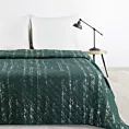 Narzuta ciemnozielono, srebrna 220x240 cm zdobiona przecieranym wzorem i pikowana metodą hot press BLINK 1 DESIGN 91 Eurofirany
