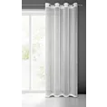 Firana biała z tkaniny w prążki przeplatane błyszczącą nicią 140x250 cm przelotka NOELIA Eurofirany