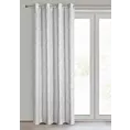Zasłona biało, srebrna z aksamitnego welwetu zdobiona przecieranym nadrukiem 140x250 cm przelotka - ARNITA Eurofirany
