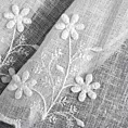 Tkanina firanowa zazdrostka z etaminy zdobiona haftowanymi kwiatami Eurofirany
