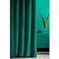 Zasłona szyta na taśmie fala ENYA ciemnozielona z miękkiej półmatowej tkaniny welwetowej