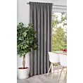 Zasłona grafitowa z tkaniny welurowej 420x260 cm taśma - Dora Eurofirany