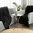Koc  150x200 cm czarny miękki w dotyku z wytłaczanym wzorem 3D CINDY 6 DESIGN 91 Eurofirany