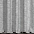 Zasłona szyta na flexach srebrno popielata z tkaniny w stylu eko o naturalnym splocie, z efektem melanżu, wykończona obciążnikiem