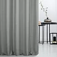 Zasłona szyta na flexach szara z miękkiej tkaniny o naturalnym splocie w stylu ekologicznym