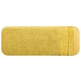 Ręcznik kąpielowy Damla z welwetową bordiurą musztardowy 50x90 cm Eurofirany