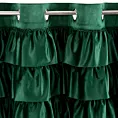 Zasłona ciemnozielona zdobiona falbanami z welwetu 140x250 cm przelotka AURA Eurofirany