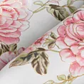 Zasłona biało, różowa zdobiona nadrukiem kwiatów 140x250 cm przelotka AVANI Eurofirany