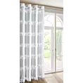 Zasłona biała zdobiona fantazyjnym wzorem 140x250 cm przelotka SOTERA Eva Minge Eurofirany