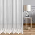 Firana szyta na taśmie 8 cm NOAH biała z delikatnego tiulu haftowanego we wzór ornamentowy z ażurem