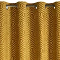 Zasłona złota we wzór geometryczny z tkaniny welwetowej 140x250 przelotka INGA Pierre Cardin Eurofirany
