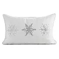 Poszewka na poduszkę świąteczna 30x50 cm biało, srebrna zdobiona diamencikami  Eurofirany