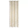 Zasłona kremowo, szampańska z nadrukiem liści, welwetowa 135x250 przelotka ARIA Eurofirany