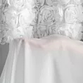 Firana biała z szyfonu zdobiona aplikacją 3D w róże 140x250 cm przelotki - ROSES8 - Eva Minge Eurofirany