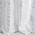 Firana biała z etaminy z nadrukiem srebrzystych kwiatów 140x300 cm taśma FEZA Eurofirany