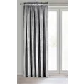Zasłona srebrna z tkaniny welwetowej 140x270 cm taśma ROSA Design 91 Eurofirany