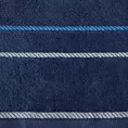 Ręcznik do rąk 30x50 cm bawełniany kolor granatowy z welwetową bordiurą i kontrastującymi paseczkami 500 g/m2 NEL Eurofirany