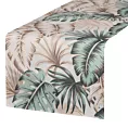 Bieżnik na stół kremowo, zielony 40x140 cm wodoodporny GARDEN na taras oraz balkon z motywem egzotycznych liści