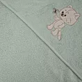 Ręcznik kąpielowy dziecięcy 100x100 cm bawełniany kolor miętowy z kapturem i haftem kotka 350g/m2 BABY 66 Eurofirany