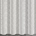 Firana szyta na taśmie 8 cm LATINA biało popielata z delikatnej tkaniny z naszytym tasiemkowym wzorem Italissima Eva Minge