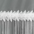 Firana biała z drobnej siateczki zdobiona plisowaniem i koronką 140x250 cm przelotka - HANA Eurofirany