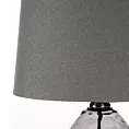 Lampa stołowa nocna grafitowa MAYA z podstawą z dymionego szkła Eurofirany