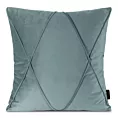 Poszewka na poduszkę 45x45 cm welwetowa z ozdobnym geometrycznym przeszywanym wzorem jasnoniebieska NALA 1 EUROFIRANY PREMIUM