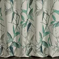 Tkanina zasłonowa z dodatkiem lnu zdobiona nadrukiem liści Eurofirany