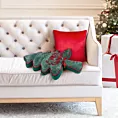 Poduszka świąteczna w kształcie choinki 45x70 cm zielono, czerwona  z szenilowo welwetowej tkaniny Eurofirany
