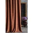 Zasłona szyta na taśmie fala ITALIA ceglasta z tkaniny welwetowej o delikatnym połysku