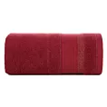 Ręcznik kąpielowy 50x90 cm bawełniany kolor bordowy w pasy przetykany błyszczącą nicią 500 g/m2 APRIL Eurofirany