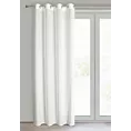 Firana biała z tkaniny szyfonowej zdobiona delikatnymi prążkami 135x250 cm przelotka ROSSI Eurofirany