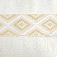 Ręcznik kąpielowy 50x90 cm bawełniany kolor kremowy z ozdobną geometryczną bordiurą AZARI Eurofirany