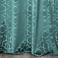 Zasłona turkusowa ze srebrnym wzorem, welwetowa 135x250 cm przelotka MANDI Eurofirany