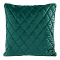Poszewka na poduszkę 45x45 cm welwetowa pikowana we wzór karo z ozdobną wypustką na brzegach ciemnoturkusowa VELVET 27 EUROFIRANY PREMIUM
