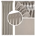 Zasłona beżowa z tkaniny welurowej 420x260 cm taśma - Dora Eurofirany