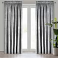 Zasłona szara z matowego welwetu 140x270 cm taśma MELANIE Eurofirany
