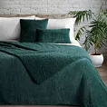 Narzuta dwustronna z przyjemnego futerka i tkaniny barankowej ciemnozielona 220x240 cm NINA Eurofirany Premium