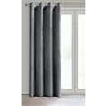 Zasłona grafitowa z matowego welwetu 140x250 cm przelotka MELANIE Eurofirany